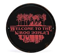 YORIGA Welcome to The Upside Down Things Stranger Retro Tin Sign Funny Vintage Novelty Sign 6X6 Inches for Kitchen Pub Yard Garden Farm Man Cave Coffee Bar