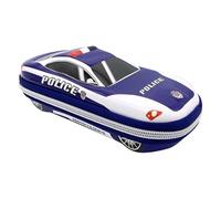 YORISMAL Blue Police Pencil Case Multifunctional Pencil Case for Primary School Students Large Creative Police Car Shape