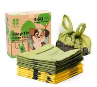 YORJA Tie Handles Dog Poo Bags, 440 Pet Poop Bags, Thick and Strong 100% Leak-Proof Biodegradable Cat Litter Waste Bags
