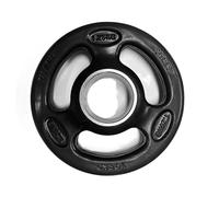 York 1.25kg Olympic Weight Plates with Rubber Finish 2’’ Opening and Tri-Grips, Black Barbell Plates Discs for Lifting and Strength Training, Solid Cast Iron Core Weights