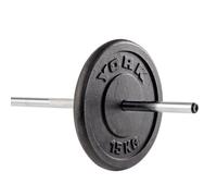 York 1 x 15kg Cast Iron 1" Weight Plate for Standard Barbells Dumbbells