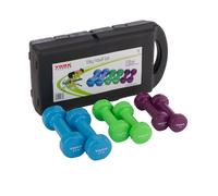 York 10kg Dumbbell Set Vinyl Weights in Carry Case Home Gym Exercise Training