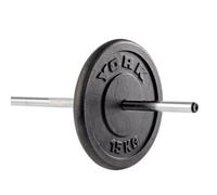 York 15Kg Cast Iron Weight Plate For 1" Barbells - Durable And High Quality