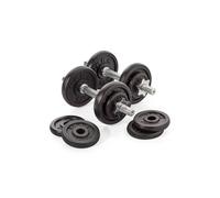 York 20kg Cast Iron Dumbbell Spinlock Set in Black York Black