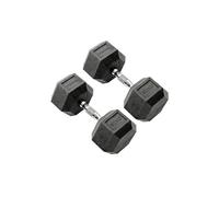 York 20kg Commercial Rubber Hex Dumbbells in Black York Black