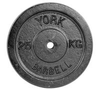 York Fitness 25kg Single Standard Cast Iron Disc, Black