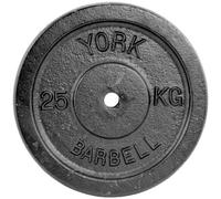 York 25kg Black Cast Iron 1 Inch Plate