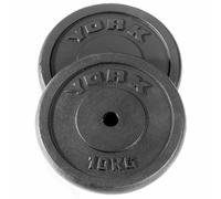 York 2x 10kg Black Cast Iron 1Inch Plates
