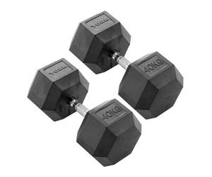 York 40Kg Commercial Rubber Hex Dumbbells - Premium Weight Set For Gyms And Home Use