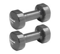 York Fitness Single Vinyl Dipped Dumbbell (Fitbell), Grey, 4 Kg