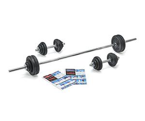 YORK 50kg Black Iron BB/DB Unisex Adult Weights Black