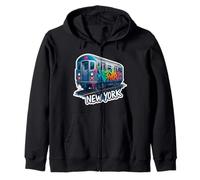 York art poster NYC metro car street scene Zip Hoodie