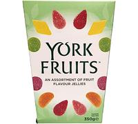York Assorted Fruit Flavour Jellies with Sugar Coating 350g Pack Suitable for Vegetarians for kids adults & All occassions (Single Pack, Mixed-Fruit)