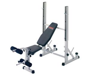 York B540 2 in 1 Incline Decline Chest Press Barbell Weight Bench Squat Rack