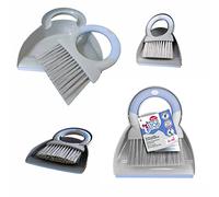 York Bacteria Stop Hand Brush and Shovel Silver Micro Particles Small Broom Sweeper Dustpan Table Sweeping Set Blue Grey, Rubber, 19 x 22 x 5 cm
