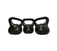 York Barbell Vinyl Kettlebell Set 2,3,4kg - Black