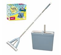 YORK Easy Mop Floor Mop with Absorbent PVA Sponge - 34 cm | Mop Without Wet, Dirty Hands | Mop Set with Bucket, Telescopic Handle | 130 cm, Blue, 34 x 12.5 x 29.5 cm