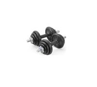 York Fitness 20 kg Cast Iron Spinlock Dumbbell - Adjustable Hand Weights Set (Pack of 2) - Black