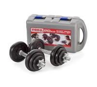 York Fitness 20 Kg Cast Iron Strength Training Dumbbell Weight Set with Case