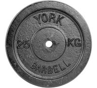 York Fitness 25Kg Single Standard Cast Iron Disc, Black