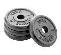 York Fitness 4 x 2.5kg Standard Cast Iron Disc Set, black