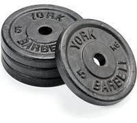 York Fitness Cast Iron Weight Plates fit all standard 1 inch diameter bars - ...