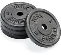 York Fitness Cast Iron Weight Plates Fit All Standard 1 Inch Diameter Bars - Dumbbell Weights Set- 4X5 Kilograms, Black
