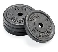 York Fitness Cast Iron Weight Plates fit all standard 1 inch diameter bars Dumbbell Weights Set Perfect for Bodybuilding Weight Lifting Home Gym Eq