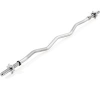 York Fitness Chrome Spin Lock Curl Barbell Weight Bar with Spin Lock Collars