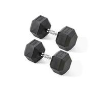 York Fitness Rubber Hex Dumbbells 2 x 22.5kg