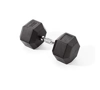 York Fitness Rubber Hex Dumbbells (Single) - Black, 25kg