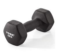 York Fitness Single Neoprene Hex coating Dumbbell, Black, 6KG