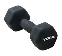 York Fitness Single Neoprene Hex coating Dumbbell, Black, 5KG