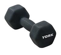 York Fitness Single Neoprene Hex coating Dumbbell, Black, 6KG