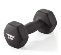 York Fitness Single Neoprene Hex coating Dumbbell, Black, 6KG