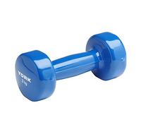 York Fitness Single Vinyl Dipped Dumbbell (Fitbell), Blue, 3 Kg