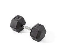 22.5kg Commercial Rubber Hex Dumbbells York Black One Size