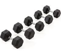 York Fitness Rubber Hex Dumbbells Heavy Duty Weight Lifting Gym Hexagon Pairs