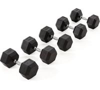 York Fitness Rubber Hex Dumbbells Heavy Duty Weight Lifting Gym Hexagon Pairs