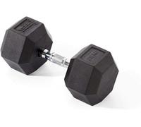 York Fitness Unisex Rubber Hex Dumbbells (Pair), Black, 7.5kg