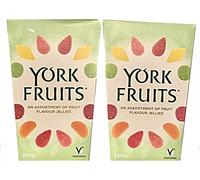 York Fruits Flavour Jellies Pack of 2 350g New Shaped Box Christmas Sweets Lemon Cherry Raspberry Mandarin Strawberry Lime
