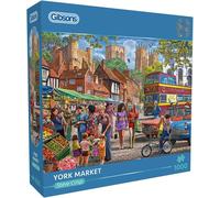 Gibsons Jigsaw Puzzle York Market – 1000 Pieces, Nostalgic colourful artwork, 100% Recycled Board