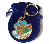 York Minster Enamel Keyring in Organza Gift Pouch Ideal Small Gift (T620D)