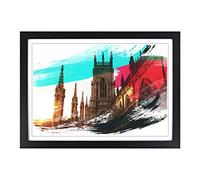 York Minster Sunset V2 Framed Print | A2 Black Framed Wall Art | Ready to Hang | Modern Landscape Picture | Living Room Bedroom Lounge Office