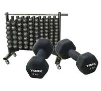 York Neo Hex Dumbbells Club Pack - (44 pairs), With Rack
