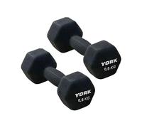 York Fitness Single Neoprene Hex coating Dumbbell, Black, 0.5KG