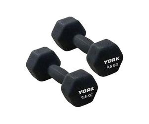 York Neoprene Hex Dumbbells - 2 X 0.5Kg Pair For Effective Weight Training