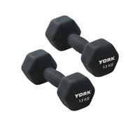 York Fitness Single Neoprene Hex coating Dumbbell, Black, 1.5KG
