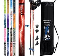York Nordic Classic Walking Sticks with Nordic Handles, Lightweight, Adjustable and Foldable, 2 Piece Adjustable with Snap Closure, Removable Feet and Travel Bag (Blitz)