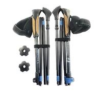 York Nordic Extra Short (Under 5'3" Tall) Ultralight Folding Walking Poles - Travel Ready - 15 in collapsed - Classic Nordic Grip with Rubber Feet, Baskets, and Bag